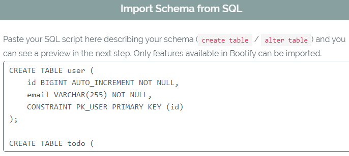 Import an existing schema